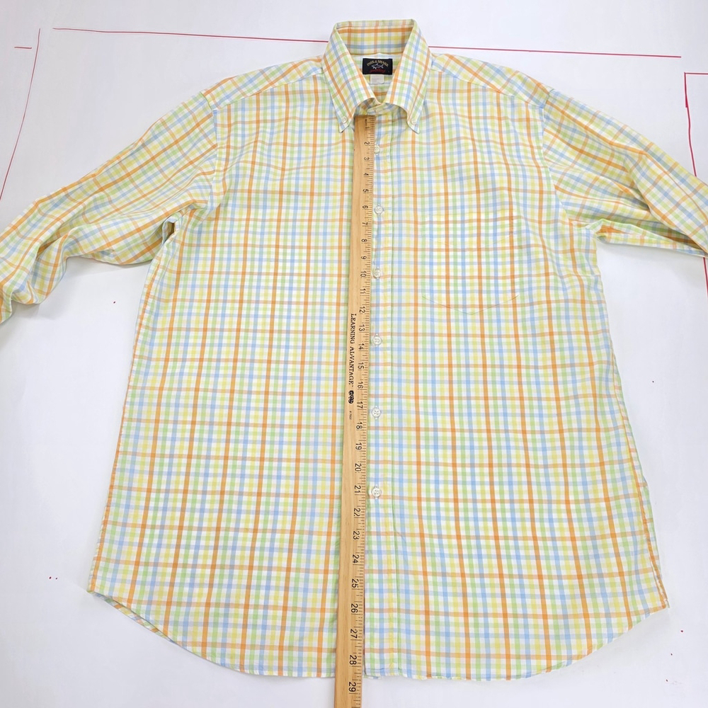 Quiet Luxury Paul & Shark Button Down Shirt Men L Plaid Italian Cotton - Picture 10 of 12